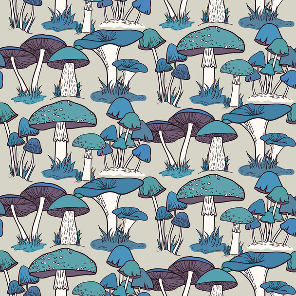 Mushrooms pattern - Vector, Image
