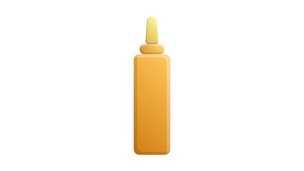 orange, voluminous mustard on a white background, vector illustration. seasoning for various dishes for dinner. a spicy addition for sandwiches. spice for hot dog - Vector, Image