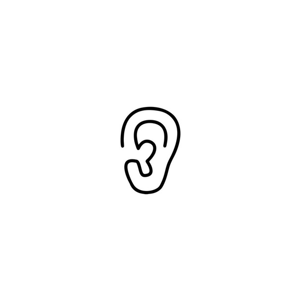 Lobe de l'oreille icône ou logo isolé signe symbole illustration vectorielle - icônes vectorielles de style noir de haute qualité - Vecteur, image