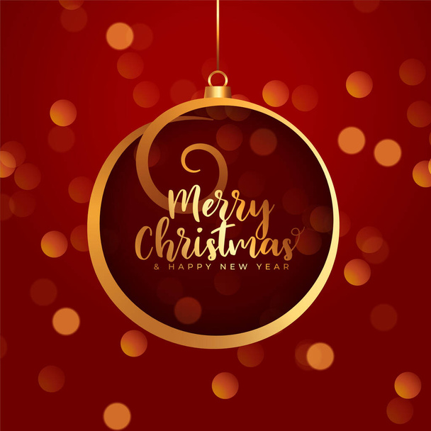 merry christmas red bokeh celebration background design - Vecteur, image