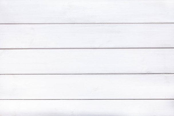 White old wooden background, closeup. Texture of vintage rustic wood nature backdrop. - Photo, Image
