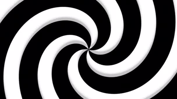 Soyut spiral efekt arka plan animasyonu. Siyah-beyaz kıvrımlı sanat dokusu. İllüzyon çizgisi.. - Video, Çekim