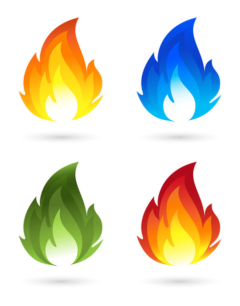 Set of fire icons - Wektor, obraz