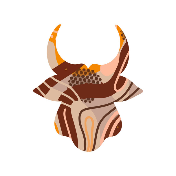Голова абстрактного силуэта быка. Символ 2021 года - Вектор,изображение