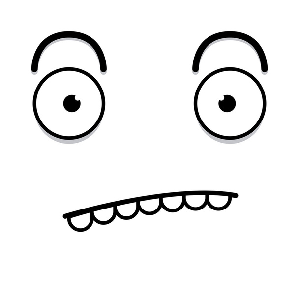 Un vecteur mignon dessin animé blanc visage surpris
  - Vecteur, image