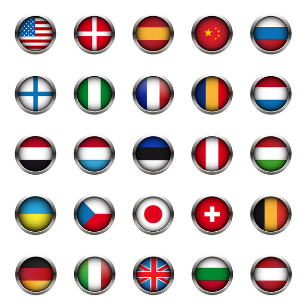 Bandeiras mundiais conjunto vetor
 - Vetor, Imagem