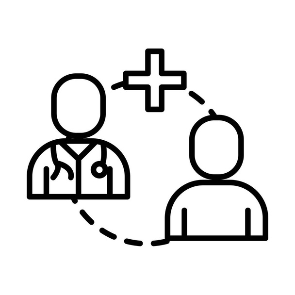 икона типа "врач и пациент" - Вектор,изображение