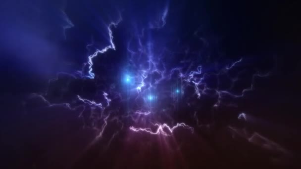 Dark Lightning Thunder With Fire Sparks For Background. - graphics - Footage, Video