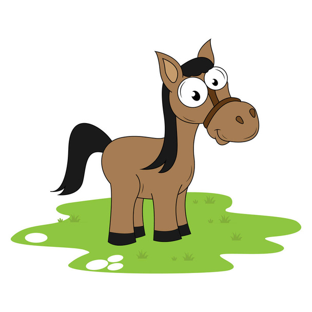 cute horse animal cartoon, simple vector illustration - Wektor, obraz