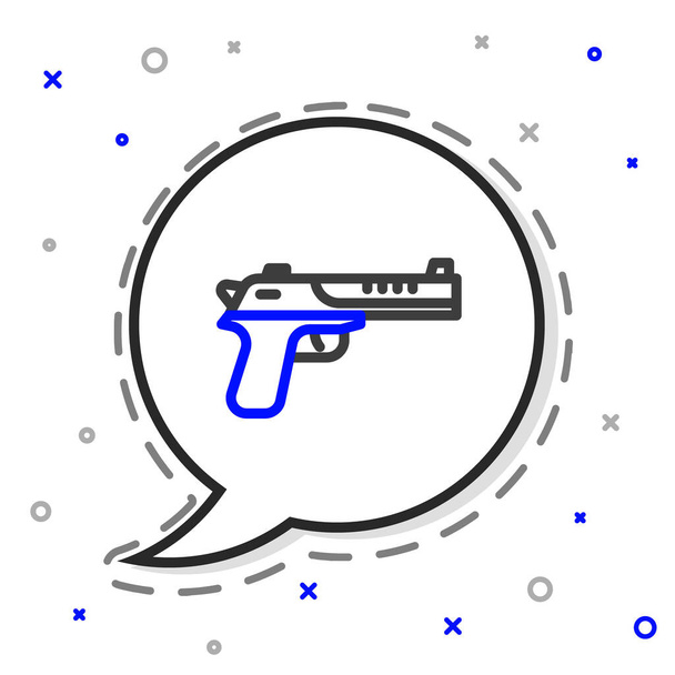 Línea Desert águila pistola icono aislado sobre fondo blanco. Concepto de esquema colorido. Vector. - Vector, Imagen