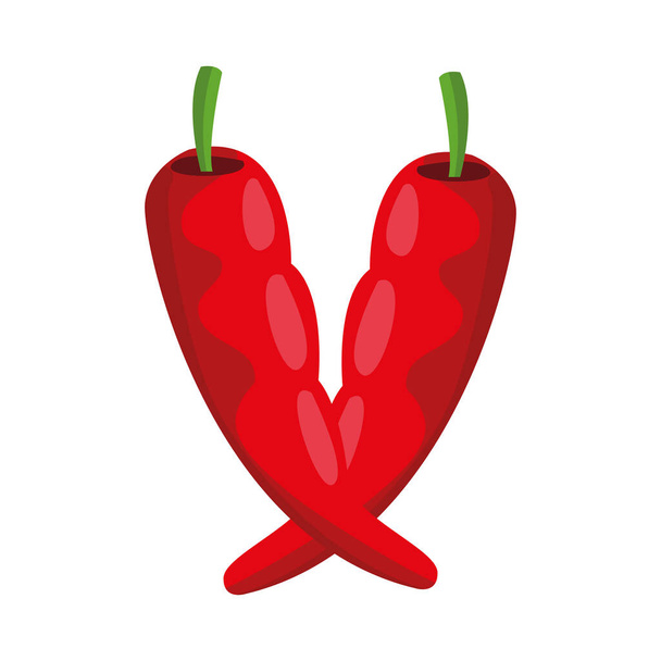 chili papryka gorące warzywa ikona - Wektor, obraz