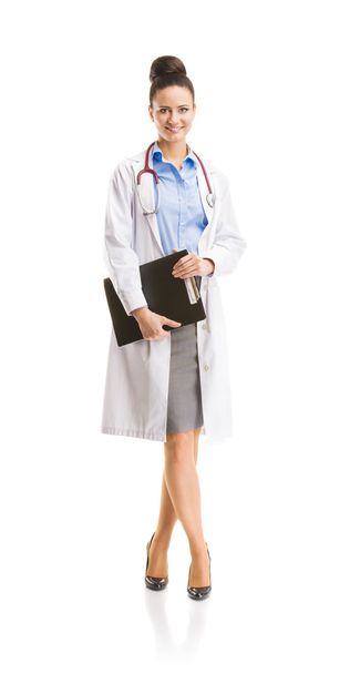 Doctor woman with stethoscope - 写真・画像