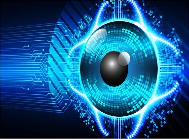 blue eye with the virtual reality headset - Vektor, obrázek