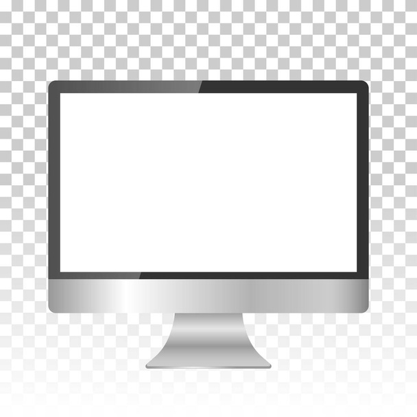 Realistischer Computer- oder PC-Monitor isoliert auf dem Hintergrund. Vektor-Attrappe. - Vektor, Bild