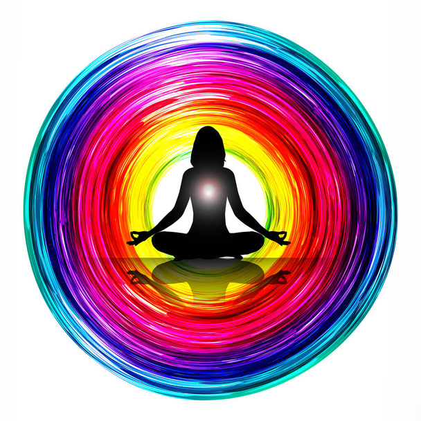 yoga meditation concept illustration - Vector, Image