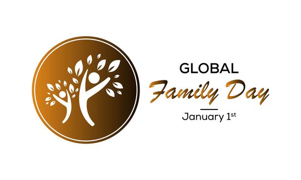 Vector illustratie over het thema van Global Family Day waargenomen elk jaar op 1 januari. - Vector, afbeelding