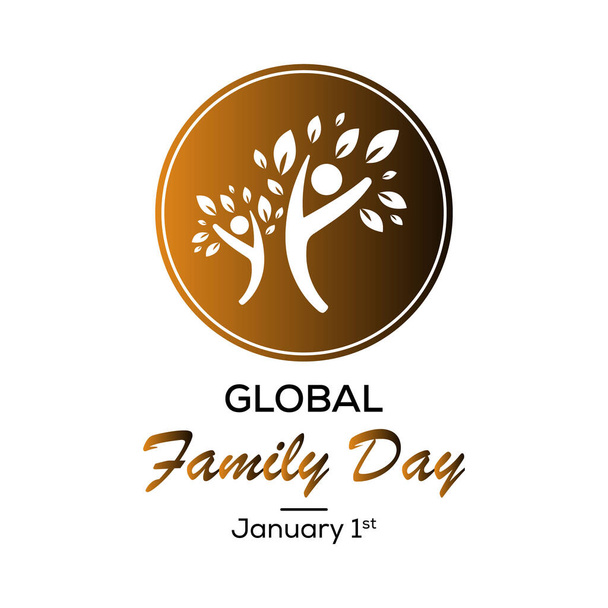 Illustrazione vettoriale sul tema della Giornata Mondiale della Famiglia osservata ogni anno il 1 gennaio. - Vettoriali, immagini
