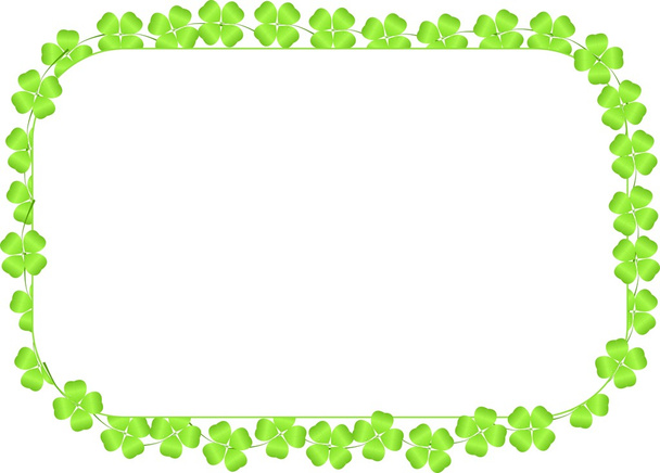 Frontera de tréboles de cuatro hojas sobre fondo blanco
 - Foto, imagen