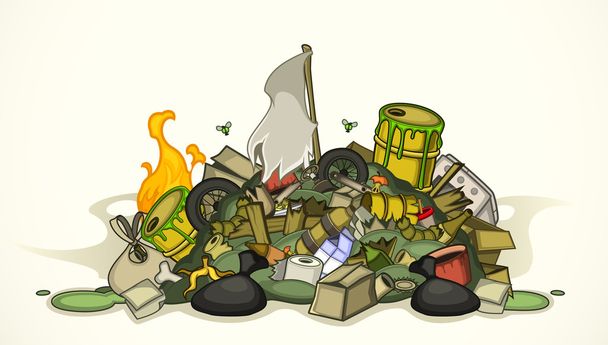 Pile of various garbage - Vektor, Bild