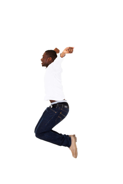 Happy man jumping - Foto, afbeelding