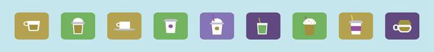 Kaffeemaschine vorhanden. moderne Icon-Design-Vorlage mit verschiedenen Modellen. Vektor-Illustration isoliert auf blauem Hintergrund - Vektor, Bild