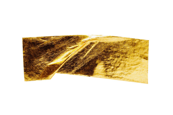 Goldfolie-Klebeband isoliert auf weißem Hintergrund - Foto, Bild