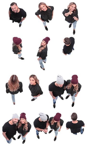 top view. image of modern different young people - Foto, immagini