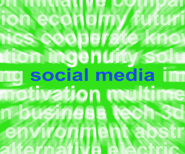 社会的なメディアの単語を意味するオンラインのソーシャルネットワー キング ブログとコメント - 写真・画像