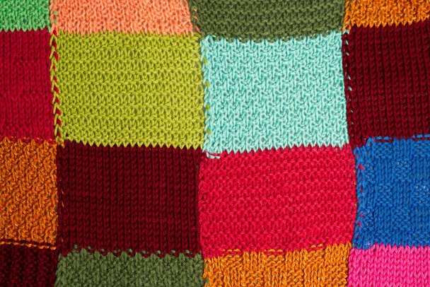 Full Frame Shot Of Multi Colored Patterned Woolen Textile - Photo, Image