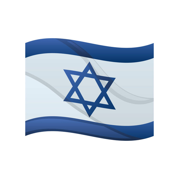official flag of Israel national symbol flat icon - Вектор,изображение