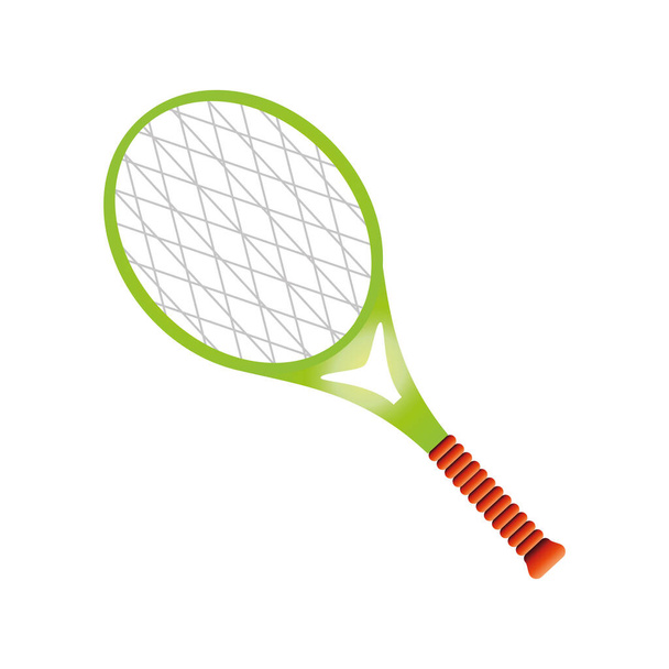 τένις ρακέτα αθλητισμού εξοπλισμό λεπτομερή σχεδιασμό εικονίδιο - Διάνυσμα, εικόνα