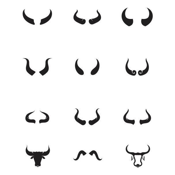 Şeytan boynuzu vektör simgesi tasarım logo şablonu - Vektör, Görsel