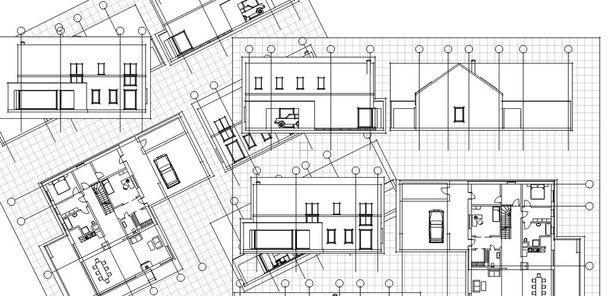 Hausplan architektonische Skizze drucken - Foto, Bild