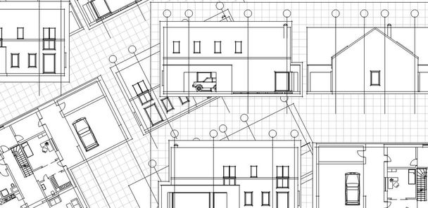 dom plan architektoniczny szkic druk - Zdjęcie, obraz