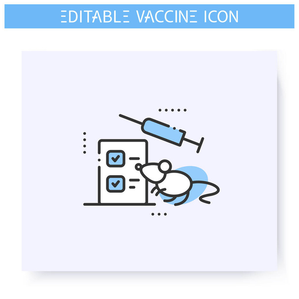 Animal testing line icon. Editable illustration - Vector, Image