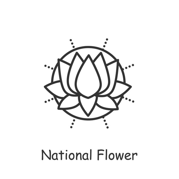 Ikona linii kwiatów lotosu. Ilustracja edytowalna - Wektor, obraz
