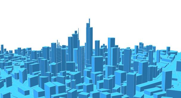 panorama de la ciudad moderna 3d ilustración - Foto, imagen