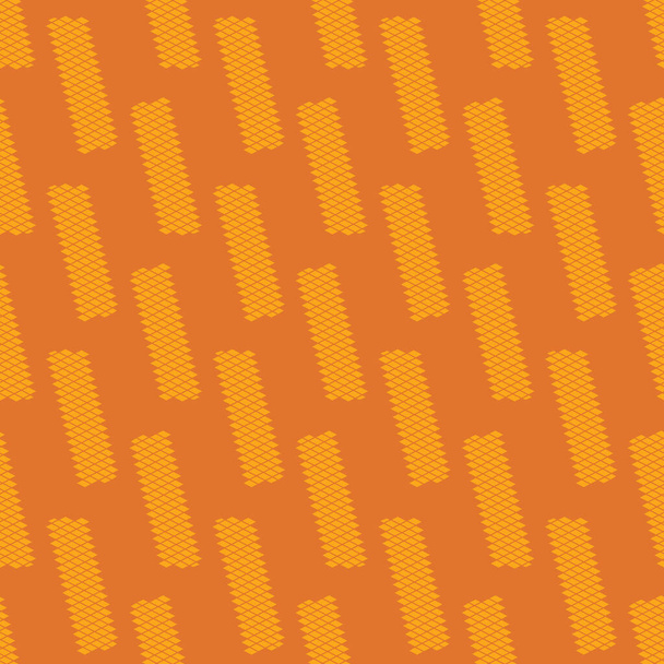 modello vettoriale senza cuciture dei wafer gialli su arancione - Vettoriali, immagini