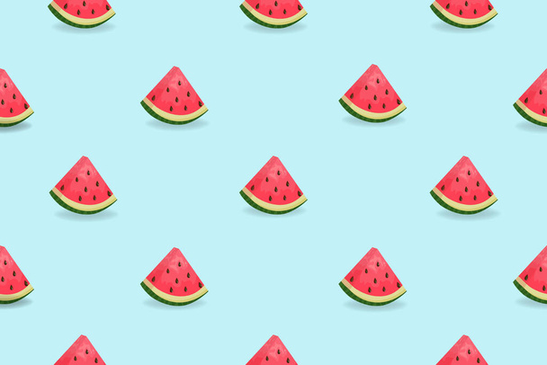 Watermelon slices seamless pattern. Trendy seamless summer pattern. Vector design - Vektor, Bild
