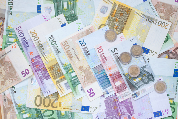 notas e moedas de euro - Foto, Imagem