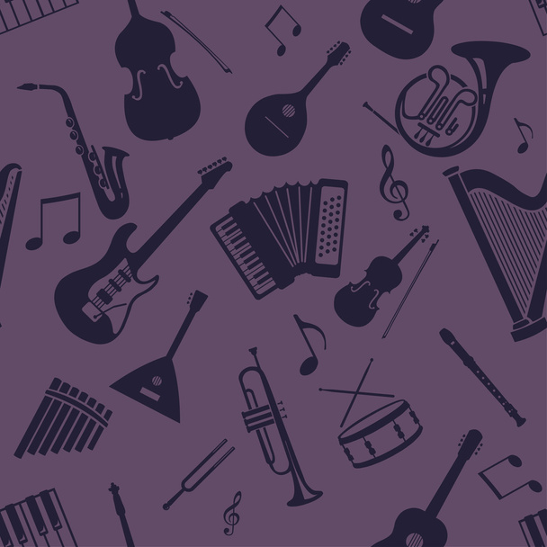 Vector Seamless Pattern of Musical Instriments - Vector, Image
