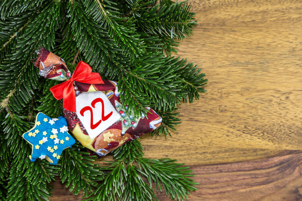 синя зірка, різдвяна сумка і ялинка, для різдвяного календаря
 - Фото, зображення
