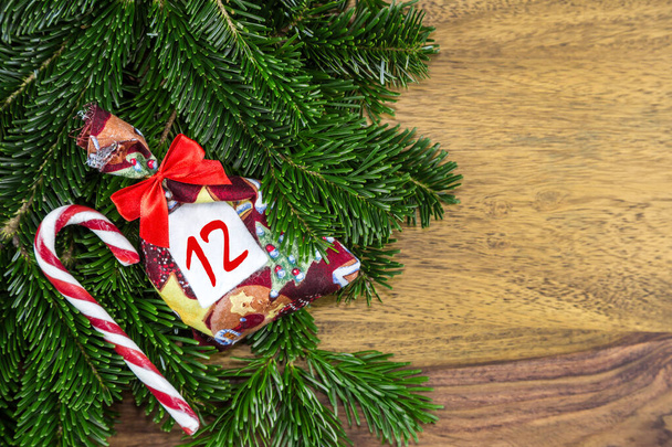 Цукеркова тростина, різдвяна сумка та ялинка, для різдвяного календаря
 - Фото, зображення