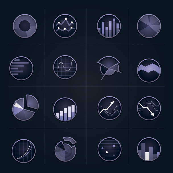 Radiant graph icons - Vector, Image
