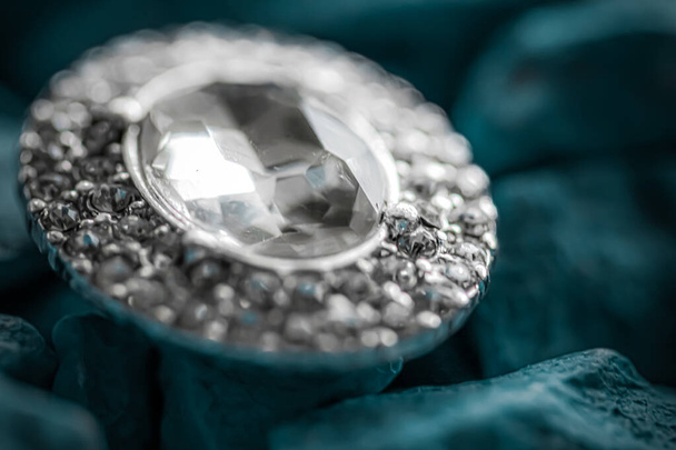 Luxury diamond earrings closeup, jewelry and fashion brand - Foto, Imagem