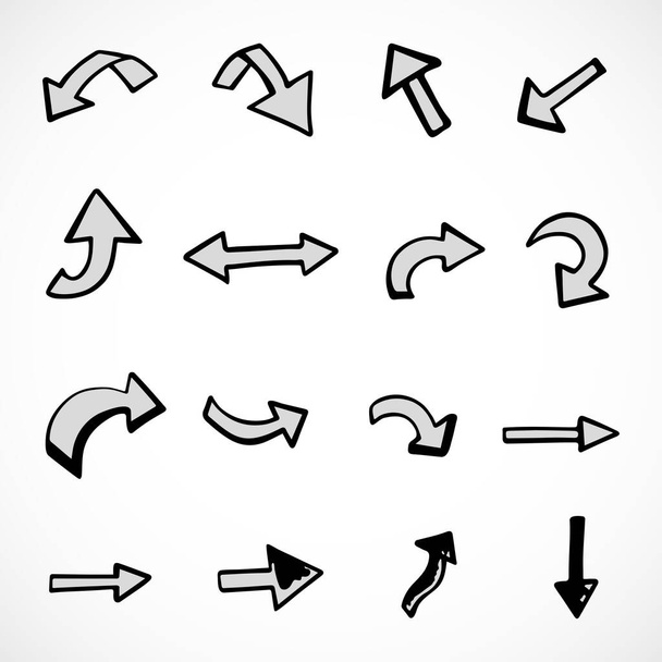 Vector set of hand-drawn arrows, elements for presentation - Vector, afbeelding