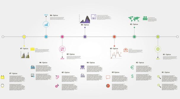 Timeline Infographics - Vektor, kép