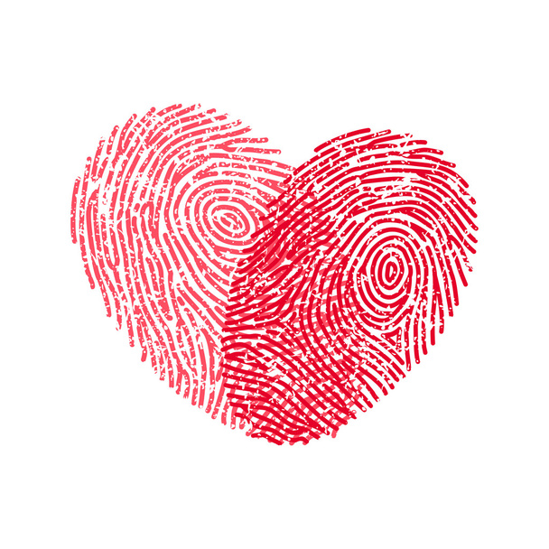 Отпечатки пальцев сердца
 - Вектор,изображение
