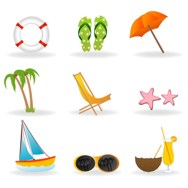 Beach icon set - Foto, Imagen