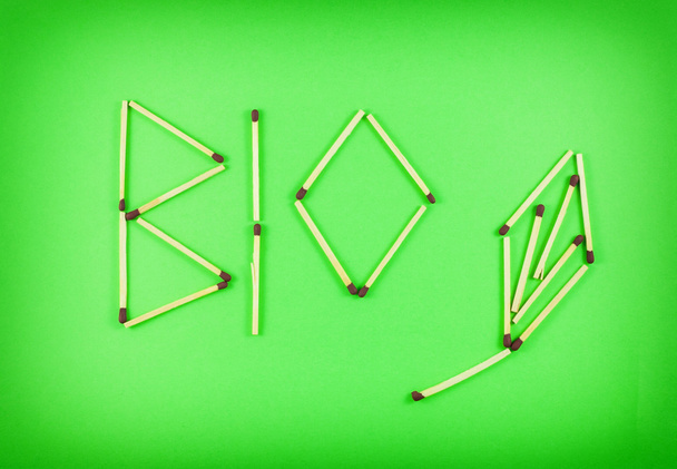 Word BIO made of matchsticks - Photo, Image
